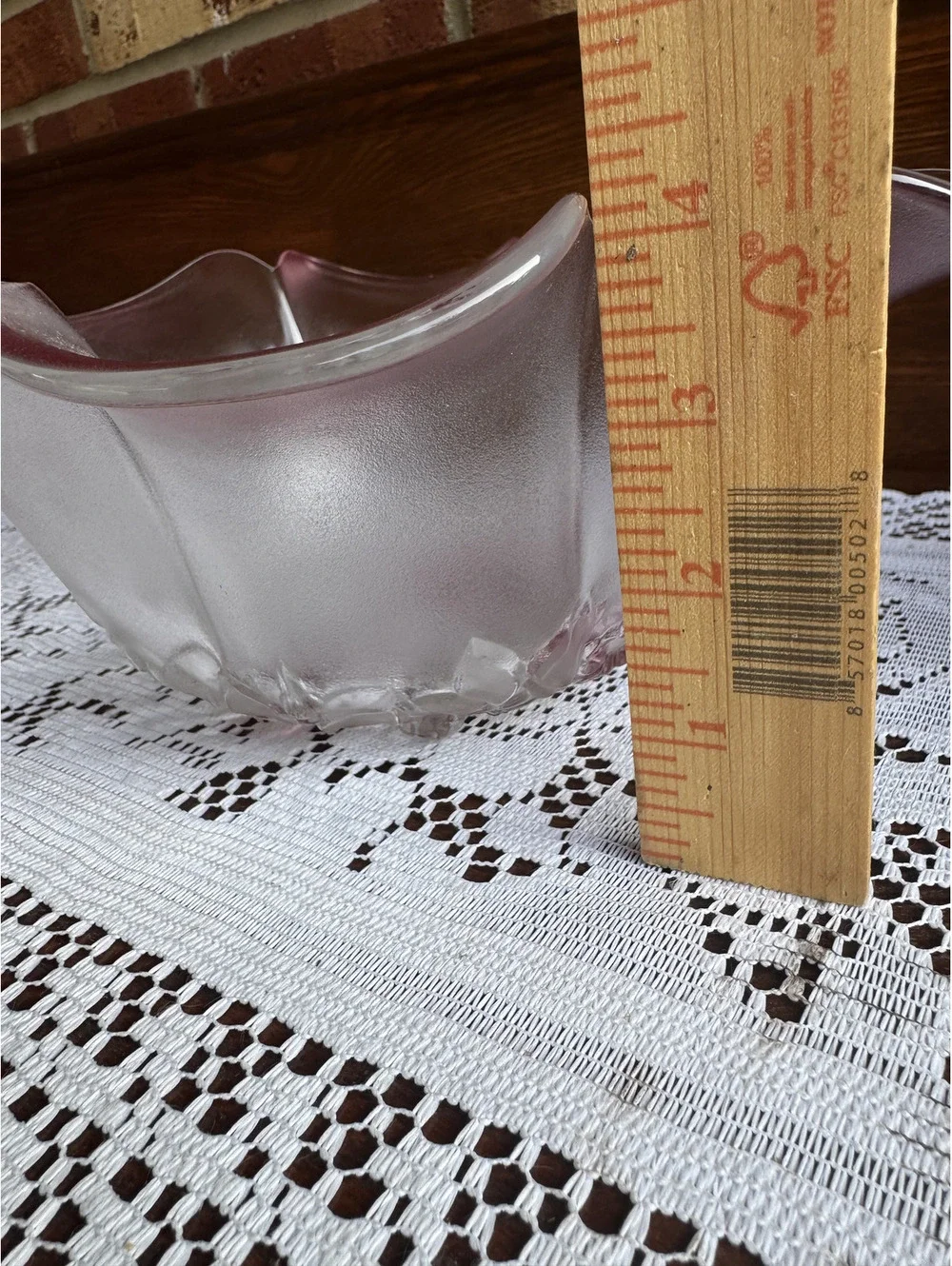 Vintage Mikasa Crystal Frosted Glass Floral Decorative Bowl